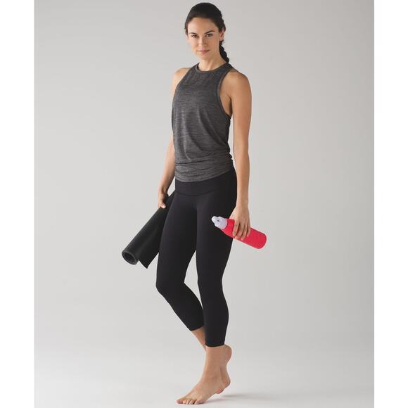 LULULEMON Hot Like Agni Singlet Size 4 Heathered Black - Picture 2 of 8